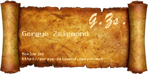 Gergye Zsigmond névjegykártya